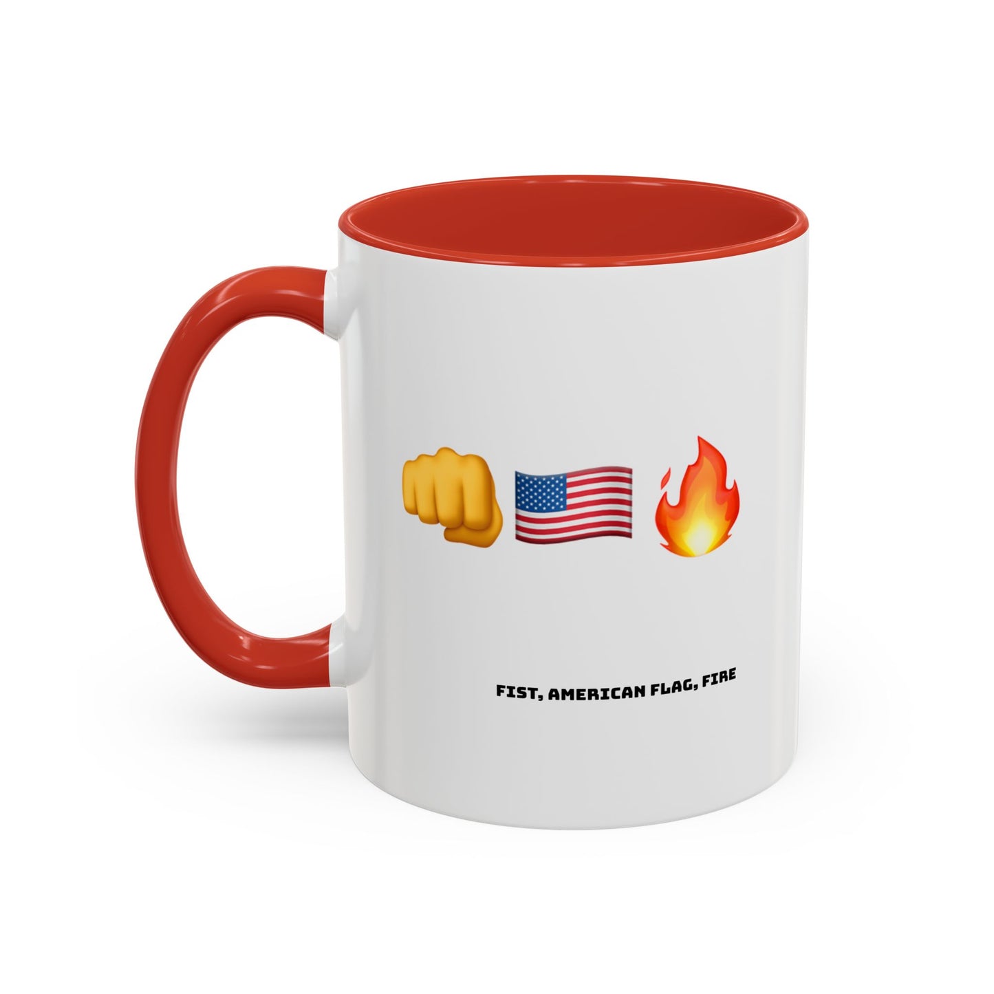 ๐๐บ๐ธ๐ฅ Fist, American Flag, Fire Mug